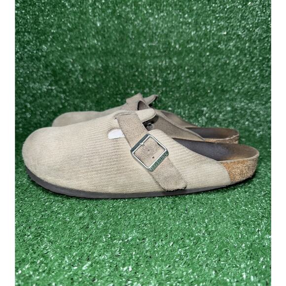 Birkenstock Boston Corduroy Beige EU 43 Men's Size 10 US Slip On Comfort Shoe - Picture 4 of 9